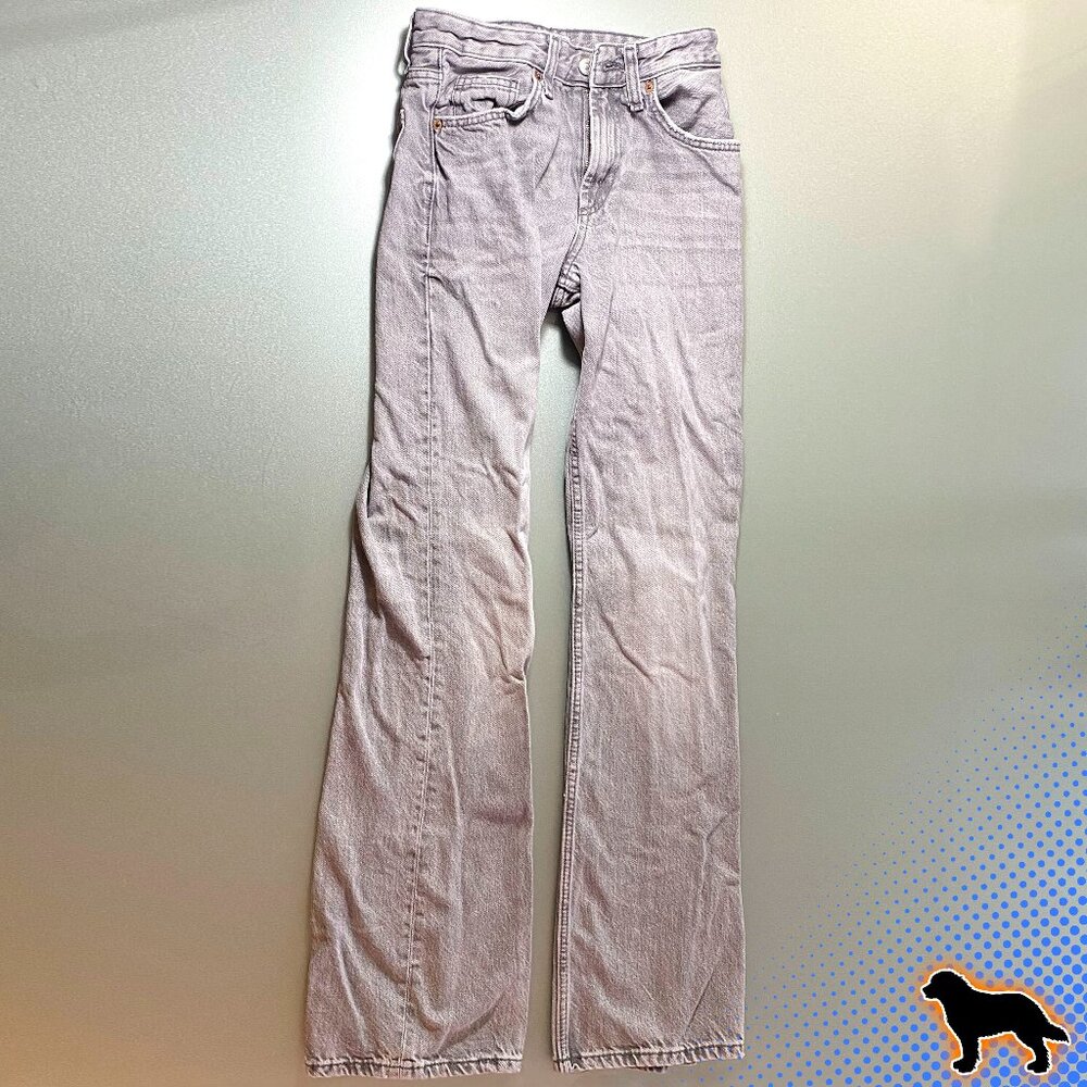 Zara Light Grey Jeans Denim Size 0 Mid Rise - Picture 1 of 5